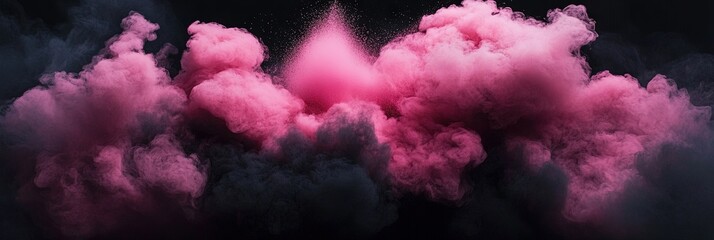 Fototapeta premium pink powder and black smoke 