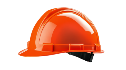 Safety helmet on a transparent background showcasing construction gear for protective measures