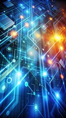 Obraz premium Abstract technology network with glowing nodes and lines. Modern and sophisticated background for banners, posters and social media.