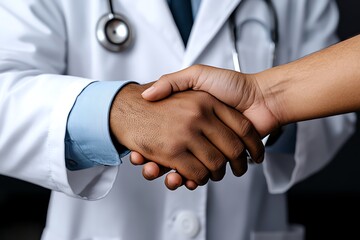 A doctor holding a patientâ€™s hand, with a warm and compassionate expression, representing the humanistic approach to medicine and the importance of empathy in care