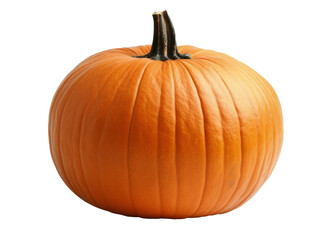 Obraz premium Bright orange pumpkin on a white background, ideal for autumn decorations or cooking