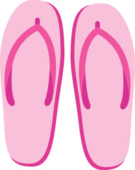Pink slipper, beach sandals footwear icon.