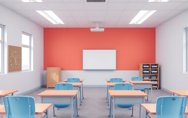 The interior of classroom (3D rendering)
