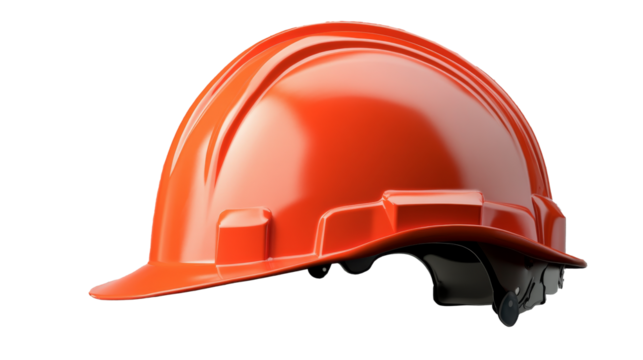 Safety helmet on a transparent background showcasing construction gear for protective measures