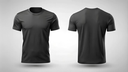 Blank Black Male T-Shirt Mockup Template: Front and Back View for Design Customization