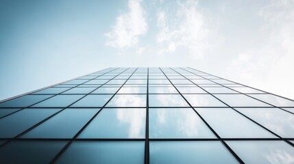 Modern Skyscraper with Sky Reflection