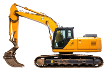 PNG Excavator  white background construction.
