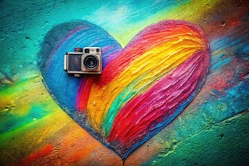 Obraz premium Hand-drawn heart illustration on a textured background, perfect for romantic or artistic themes