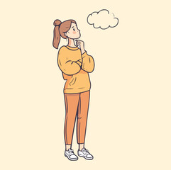 A woman with idea concept illustration