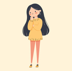 A woman with idea concept illustration