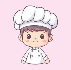 Cute man chef cartoon mascot illustration