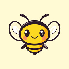 Obraz premium Cute bee cartoon mascot illustration