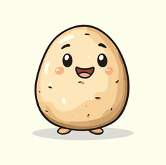Cute potato cartoon mascot illustration