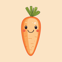 Cute carrot cartoon character illustration