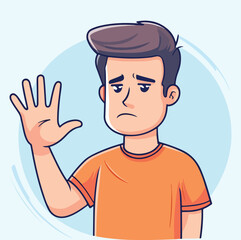 A confuses man with hands up posture illustration