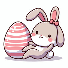 A rabbit with easter Egg illustration
