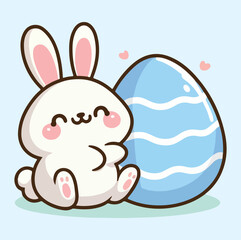 A rabbit with easter Egg illustration