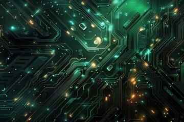 Fototapeta premium A computer chip with many lights on it, generative ai image
