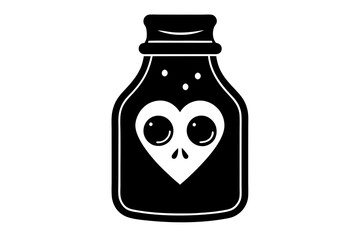 illustration vector graphic of glass bottle jar with spooky eye monster isolated perfect for Halloween poster or edit and customize your design, card, banner, social media Cartoon Grim Reaper death Ha