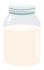 Jar with milk. Vector isolated illustration