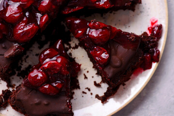 Chocolate Truffle Pie with Cherry Filling..style hugge .top veiw