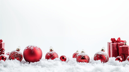 red christmas background with balls