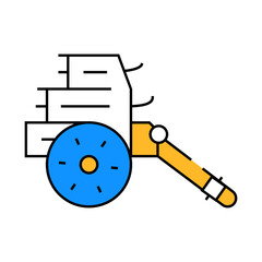 organ antique gun line icon vector. organ antique gun sign. isolated symbol illustration