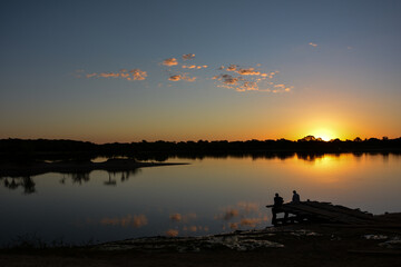 sunset over the lake