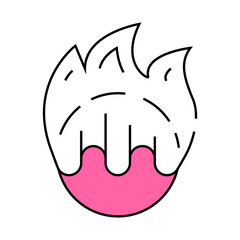 burning projectile line icon vector. burning projectile sign. isolated symbol illustration