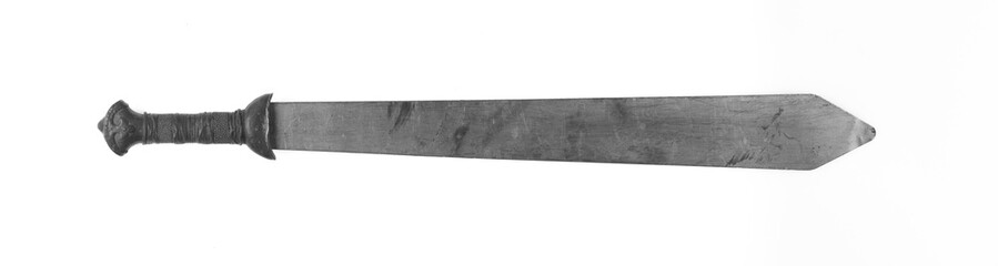 ancient spartan sword isolated on white background