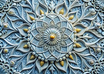 Intricate Abstract Bas Relief Design in Subtle Shades of Gray and White with Textured Patterns