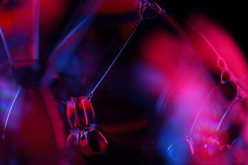 Red and purple fluid pattern, fluid background, plasma, fluid movement, red sphere, smooth movement, one bright line in the dark background, flat panels