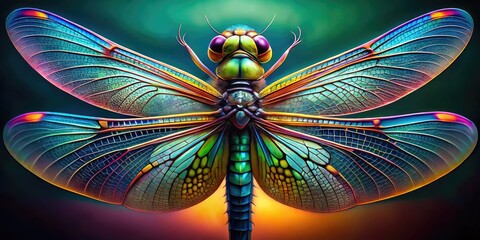 Intricate Dragonfly Vector Design with Elegant Wings and Vibrant Colors for Nature and Art Projects