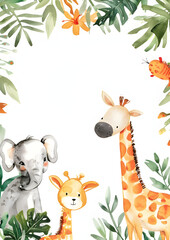 Cute animal frame border