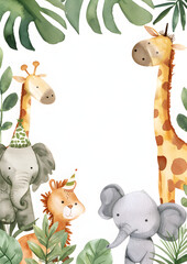 Cute animal frame border