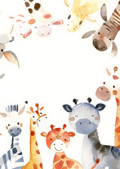 Cute animal frame border