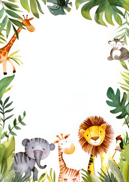 Cute animal frame border