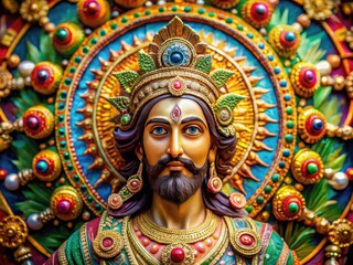 Intricate Religious Iconography Featuring Symbolic Elements and Vivid Colors for Spiritual Inspiration