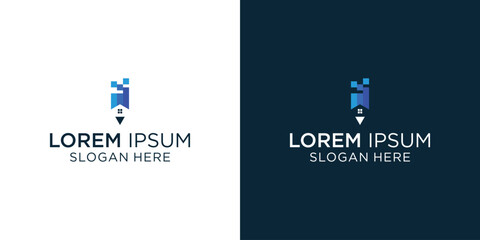 Three real estate logo templates with house and roof icon.
