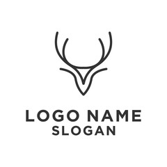 black minimalist deer head logo line