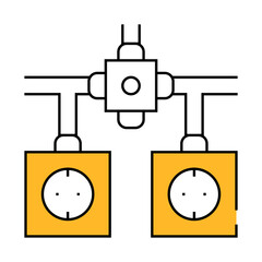installation of electrical socket line icon vector. installation of electrical socket sign. isolated symbol illustration