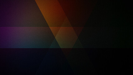 Obraz premium A dark geometric abstract background blending deep shades of purple, orange, and black, with grainy texture and intersecting shapes, perfect for banners and wallpapers