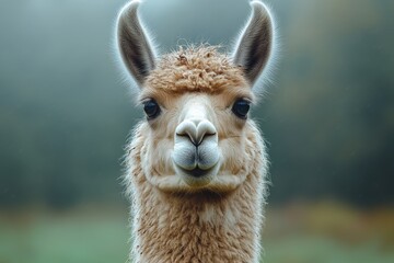 Obraz premium A llama in a lush green field. Generative AI