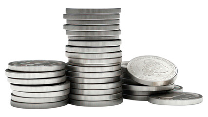 PNG Silver coin money transparent background.