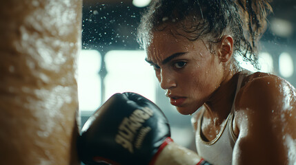 Teenage Athlete Wearing Boxing Gloves | Young Boxer Training for Strength and Endurance in the Ring