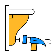 shelf nailing line icon vector. shelf nailing sign. isolated symbol illustration
