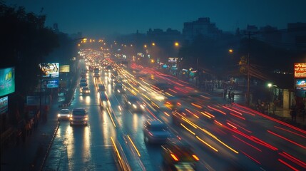 As night's embrace cloaked the city, the vibrant lights of urban life shimmered like ethereal stars against the velvety canvas of the sky. The rhythmic dance of countless vehicles