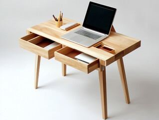 Fototapeta premium Ingenious Design: Multifunctional Study Table with Hidden Compartments