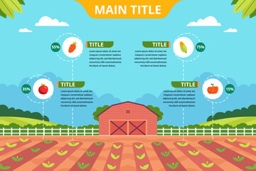 Obraz premium Farming infographic template for presentation.