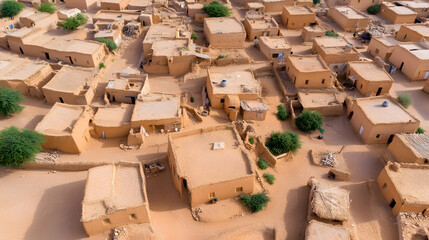 Traditional Arabian Old Mud Houses Village in the Desert | Historical Architecture and Cultural Heritage of Desert Settlements